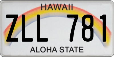 HI license plate ZLL781