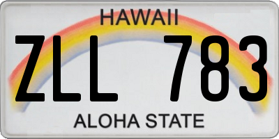 HI license plate ZLL783