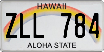 HI license plate ZLL784