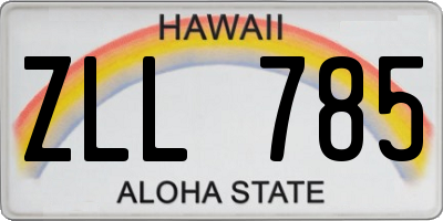 HI license plate ZLL785
