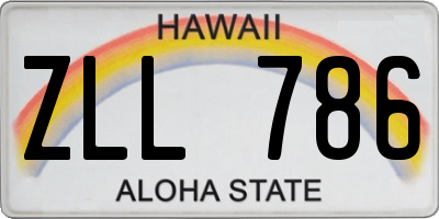 HI license plate ZLL786