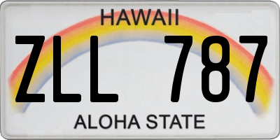 HI license plate ZLL787