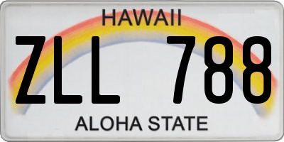 HI license plate ZLL788