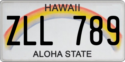 HI license plate ZLL789
