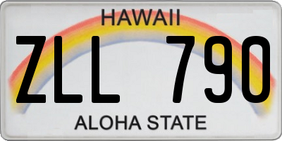 HI license plate ZLL790