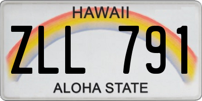 HI license plate ZLL791