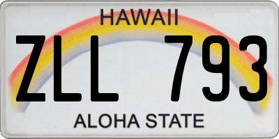HI license plate ZLL793