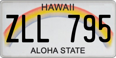 HI license plate ZLL795