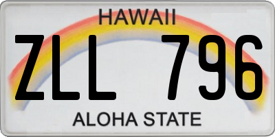 HI license plate ZLL796