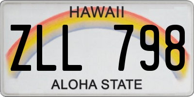 HI license plate ZLL798