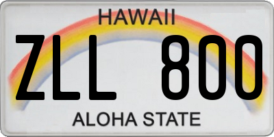 HI license plate ZLL800
