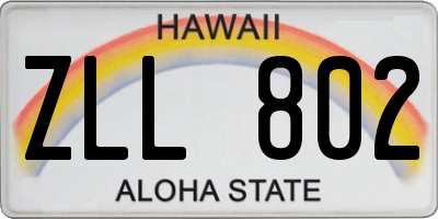 HI license plate ZLL802