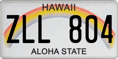 HI license plate ZLL804
