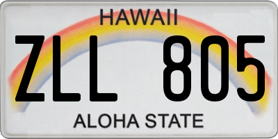HI license plate ZLL805