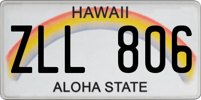 HI license plate ZLL806