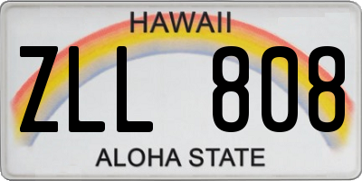HI license plate ZLL808