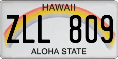 HI license plate ZLL809