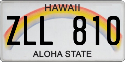 HI license plate ZLL810