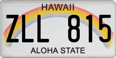 HI license plate ZLL815
