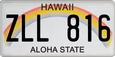 HI license plate ZLL816