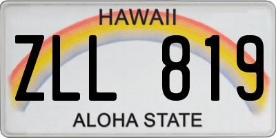 HI license plate ZLL819