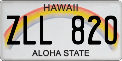 HI license plate ZLL820