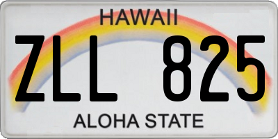HI license plate ZLL825