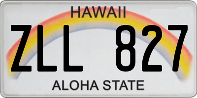 HI license plate ZLL827