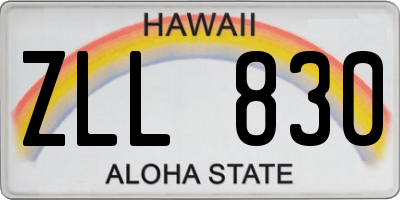 HI license plate ZLL830