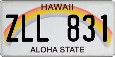 HI license plate ZLL831