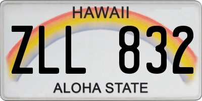 HI license plate ZLL832