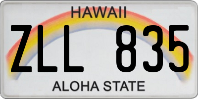 HI license plate ZLL835