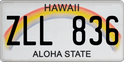 HI license plate ZLL836