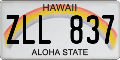 HI license plate ZLL837