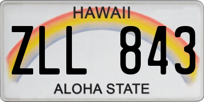 HI license plate ZLL843