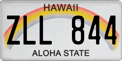 HI license plate ZLL844