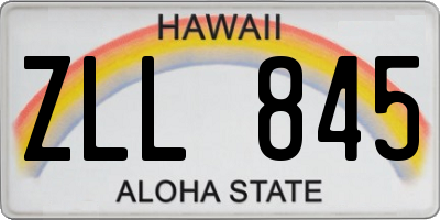 HI license plate ZLL845