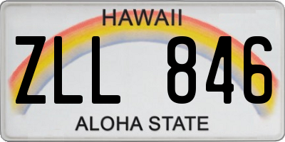 HI license plate ZLL846