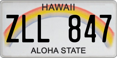 HI license plate ZLL847