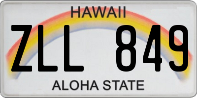 HI license plate ZLL849