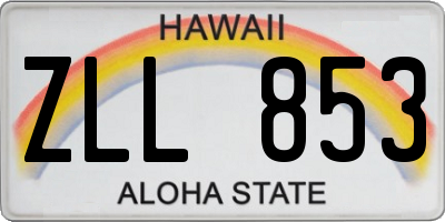 HI license plate ZLL853
