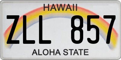 HI license plate ZLL857
