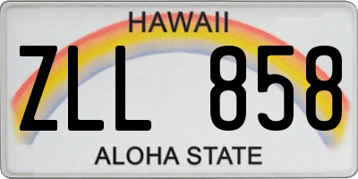 HI license plate ZLL858