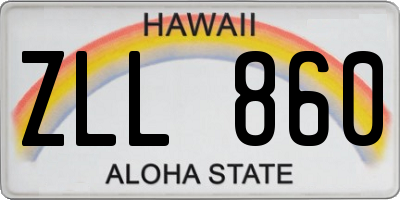 HI license plate ZLL860