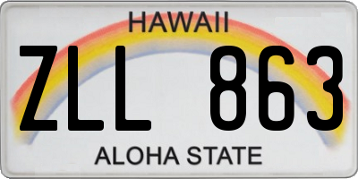 HI license plate ZLL863