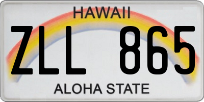 HI license plate ZLL865
