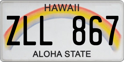 HI license plate ZLL867