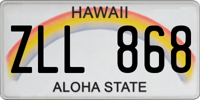 HI license plate ZLL868