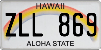 HI license plate ZLL869