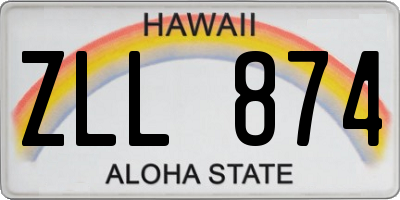HI license plate ZLL874